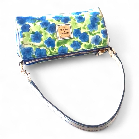 Dooney & Bourke Mini Barrel Bag Hydrangea Floral Coated Canvas Y2K Vintage - Picture 15 of 15